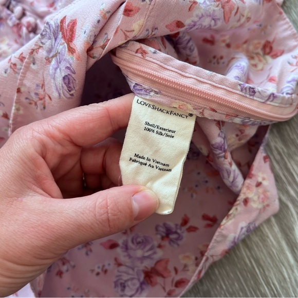 Nwt Loveshackfancy‎ sansom blouse warm taupe sienna 100% silk - Picture 7 of 11